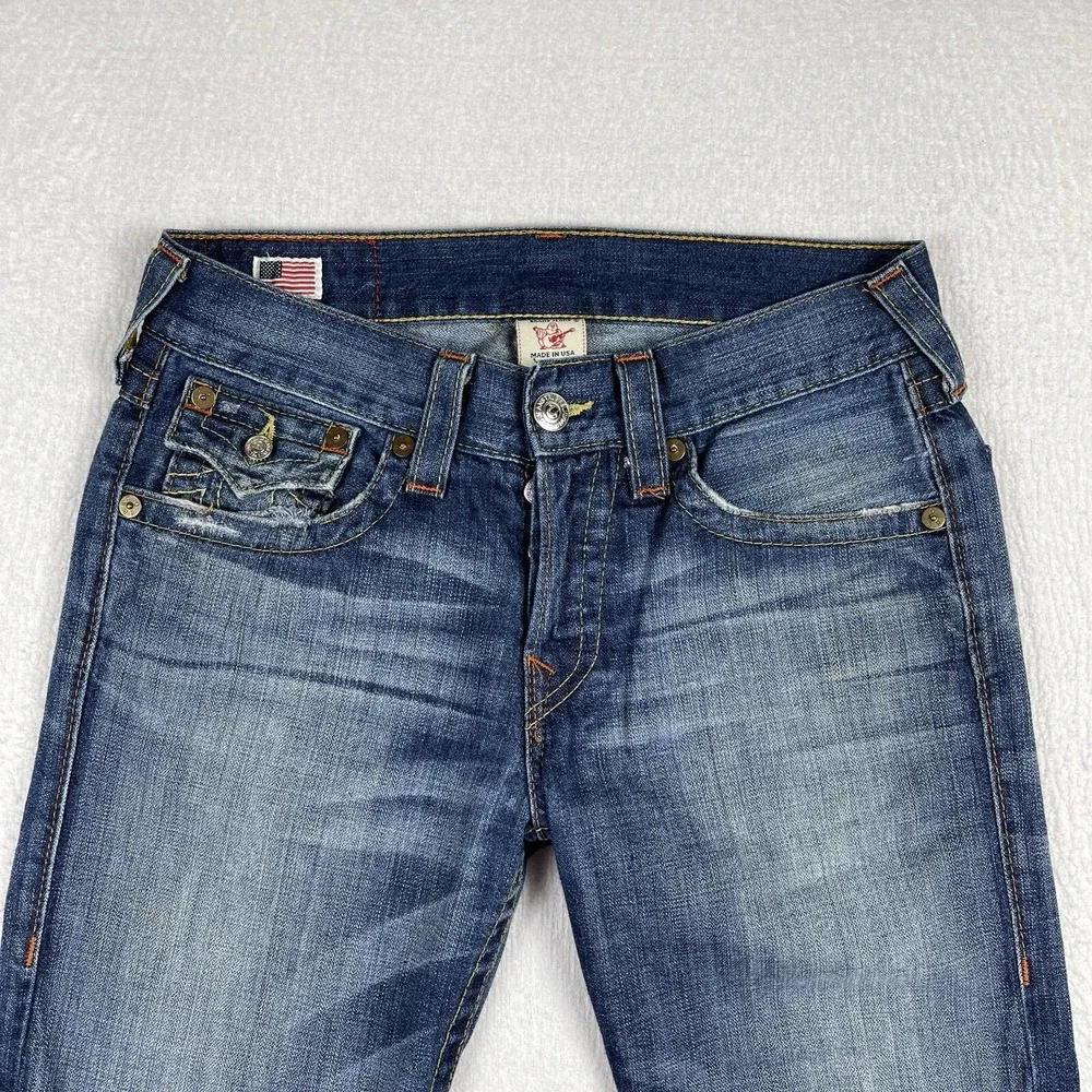 True Religion Jeans Mens 31x26‎ Blue Denim Zach Button Fly Vintage Y2K Pants